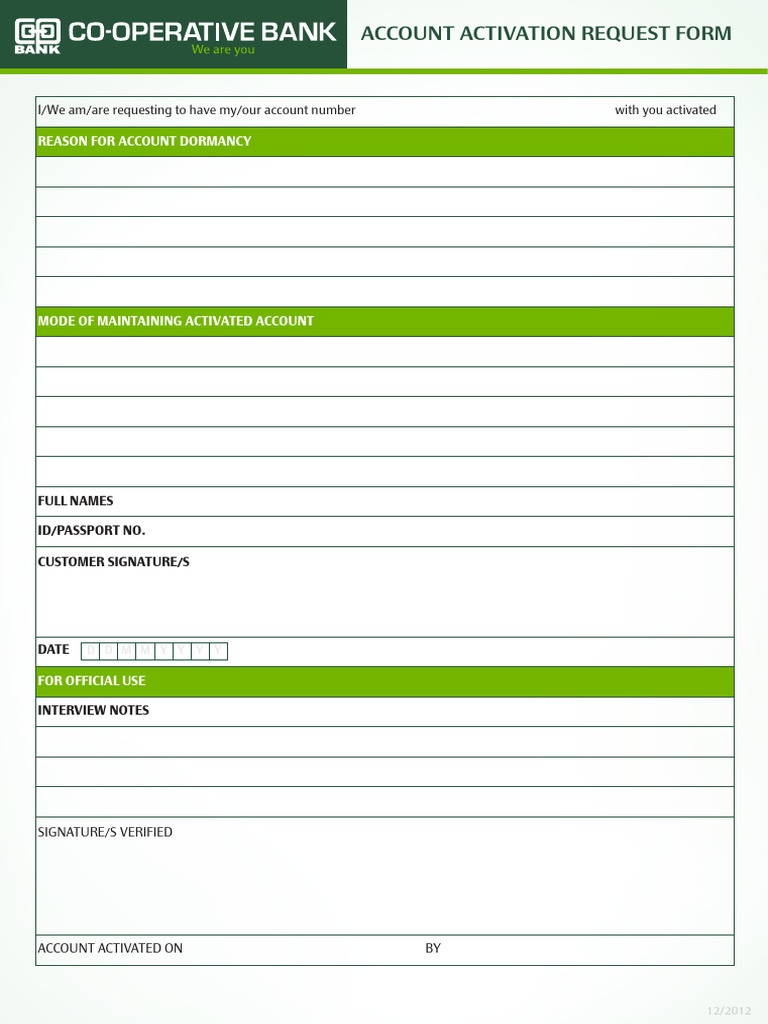 Account Activation Request Form | PDF