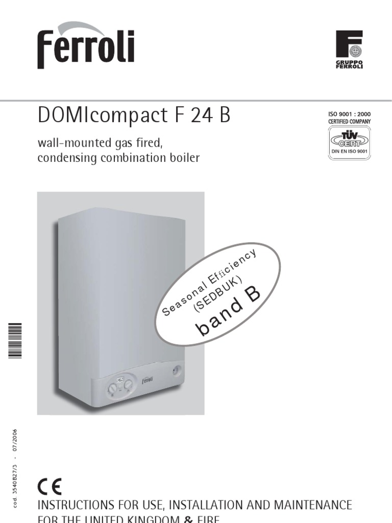 Ferroli Do Mi Compact F24B Installation Manual 47 267 37 | Water Heating |  Boiler