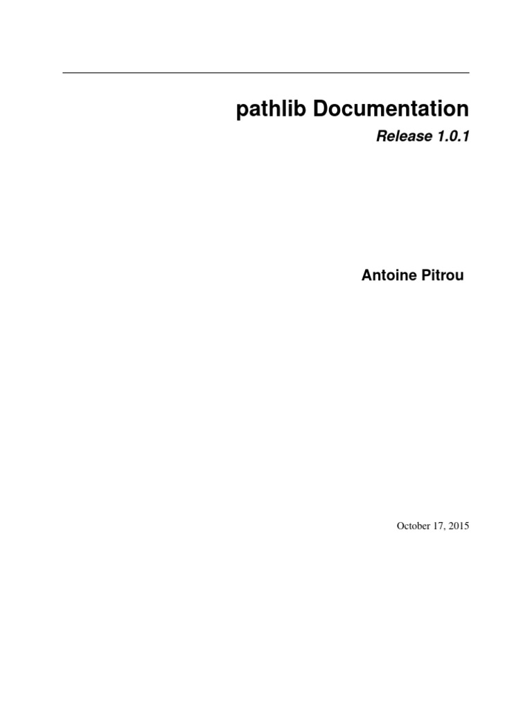 Pathlib Documentation Overview | PDF | Python (Programming Language ...