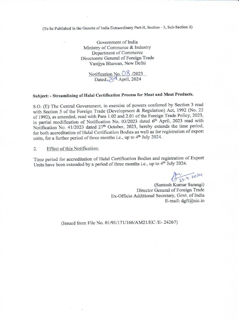 Notification No. 08 2023 English | PDF