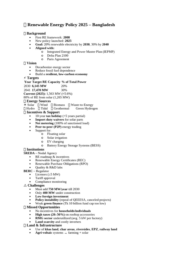 Renewable Energy Notes. | PDF