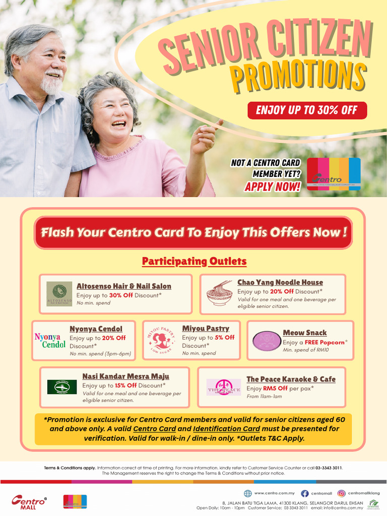 Senior Discounts with Centro Card | PDF