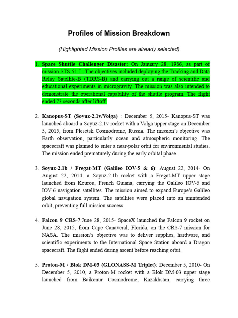 Notable Space Mission Failures | PDF | Satellite | Spaceport