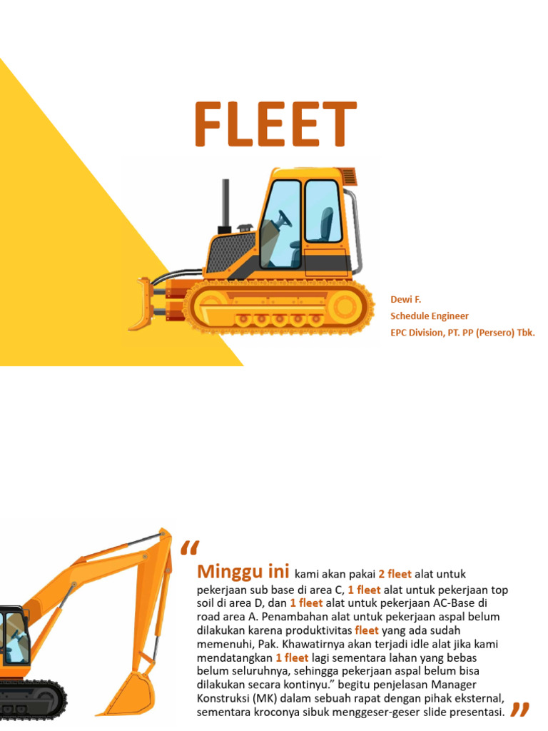 Pengertian dan Contoh Fleet Alat Berat | PDF