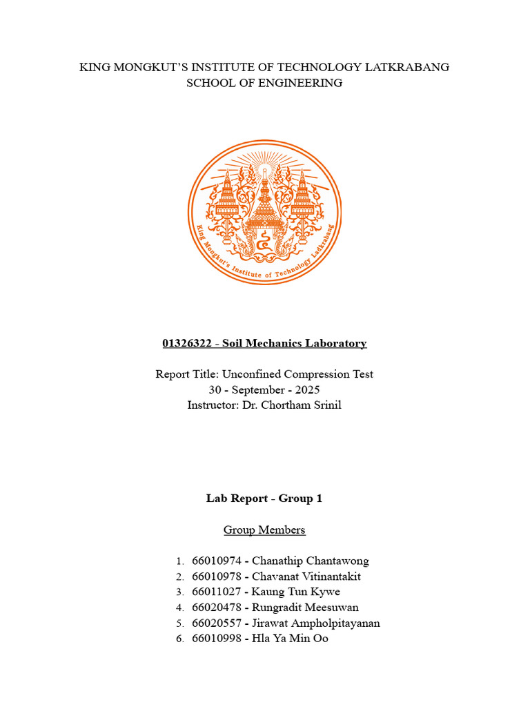 Unconfined Compression Test Results | PDF | Strength Of Materials ...