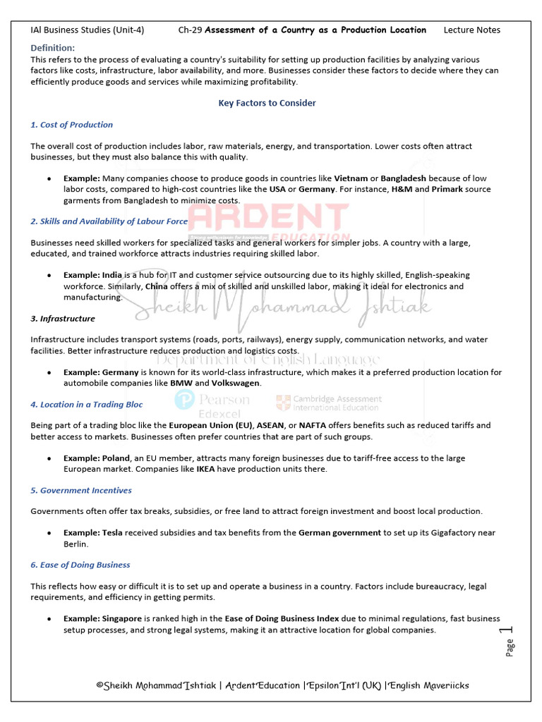 Evaluating Countries for Production Setup | PDF | Labour Economics ...