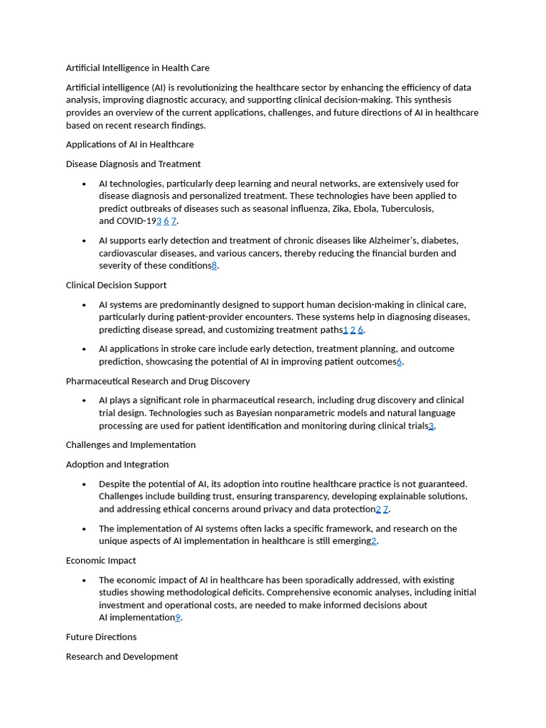 AI Challenges in Healthcare Integration | PDF | Artificial Intelligence ...