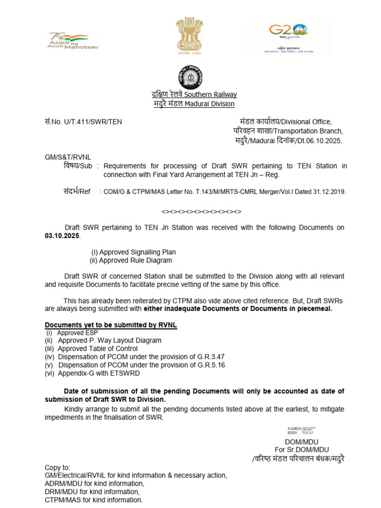Draft SWR Document Requirements for TEN Station | PDF