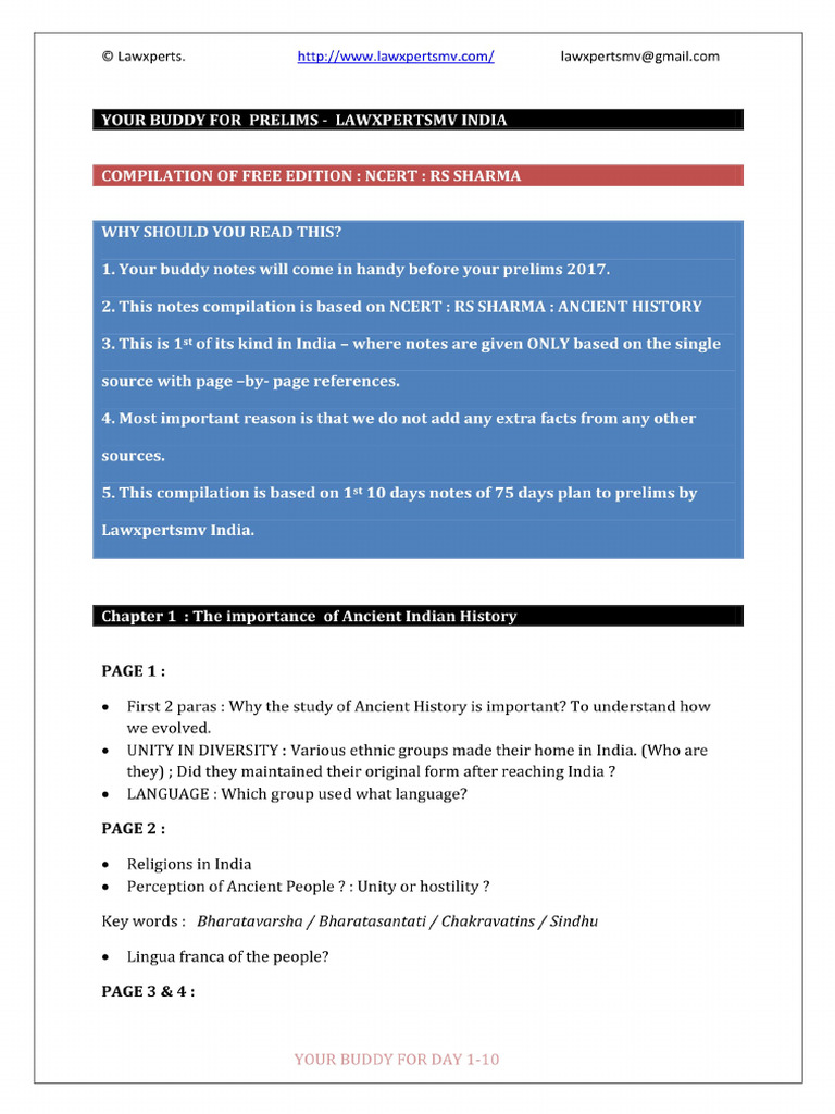 RS Sharma. Ancient History. FULL Notes. | PDF