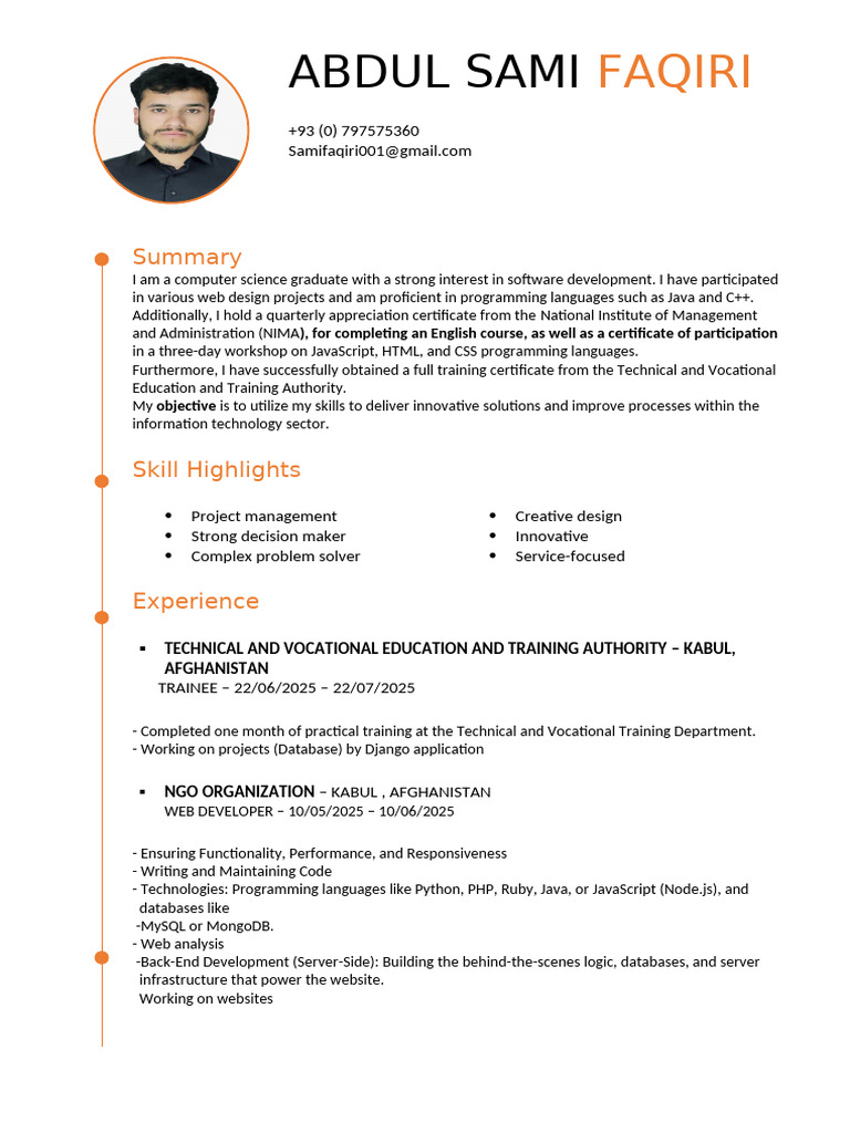 Computer Science Graduate Resume | PDF | Java Script | Computing