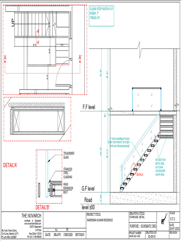 Staircase Detail for Narendra Kumar Residence | PDF | Building ...