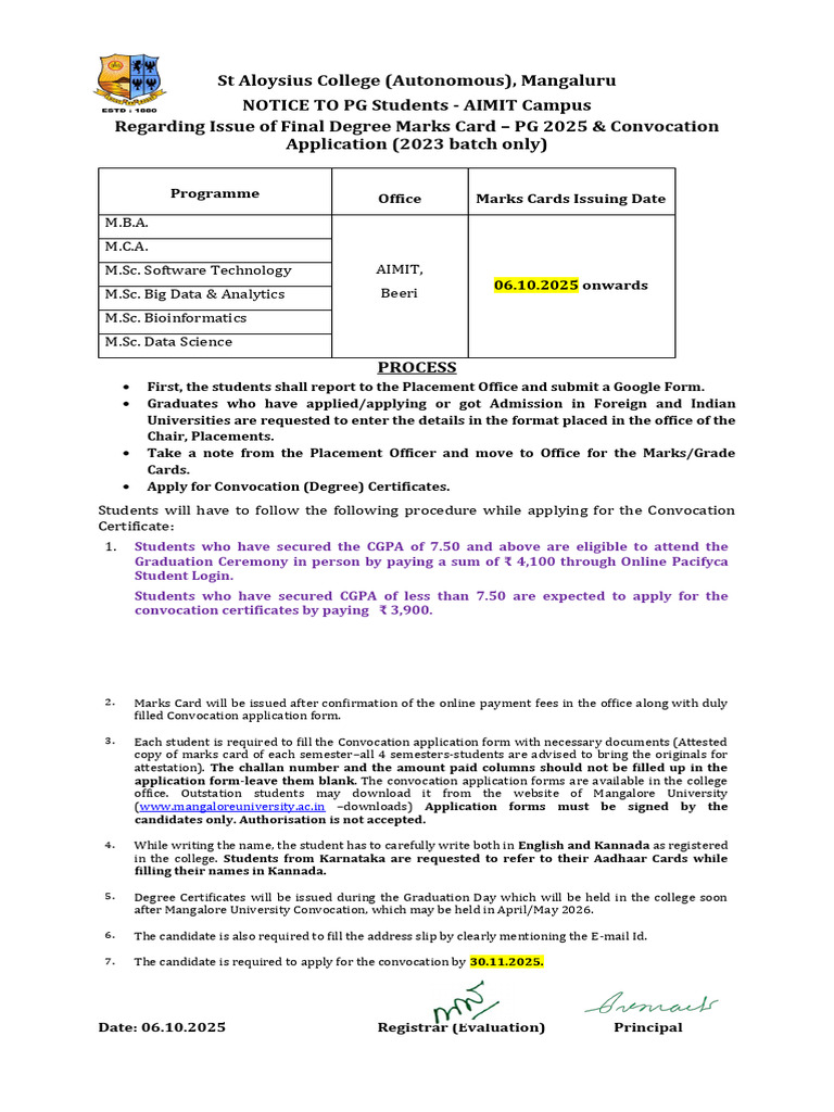 Convocation Application Process 2023 | PDF