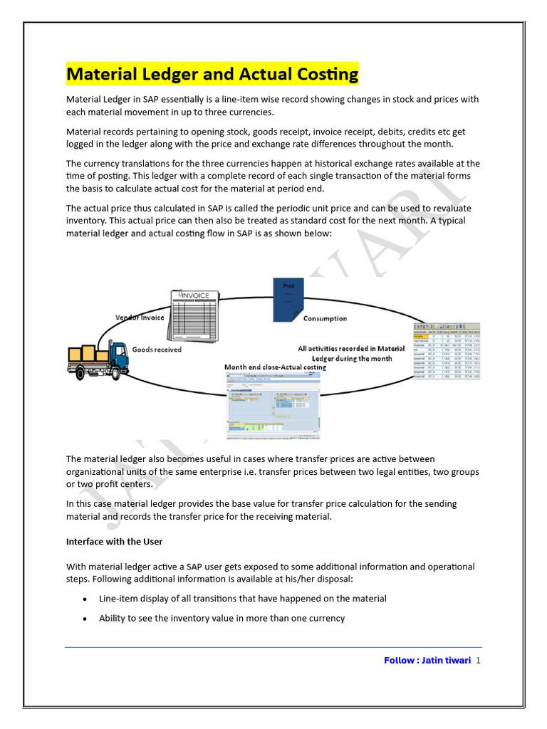 Material Ledger and Actual Costing 1759051456 | PDF | Debits And ...