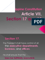 Philippine Constitution: Article VII Section 17, 18, 19