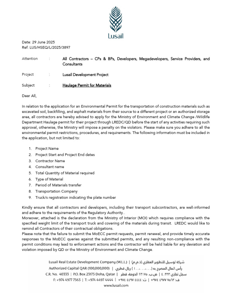Haulage Permit Application Guidelines | PDF