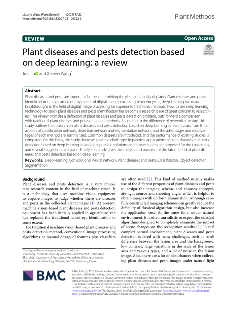 Deep Learning for Plant Disease Detection | PDF | Deep Learning ...