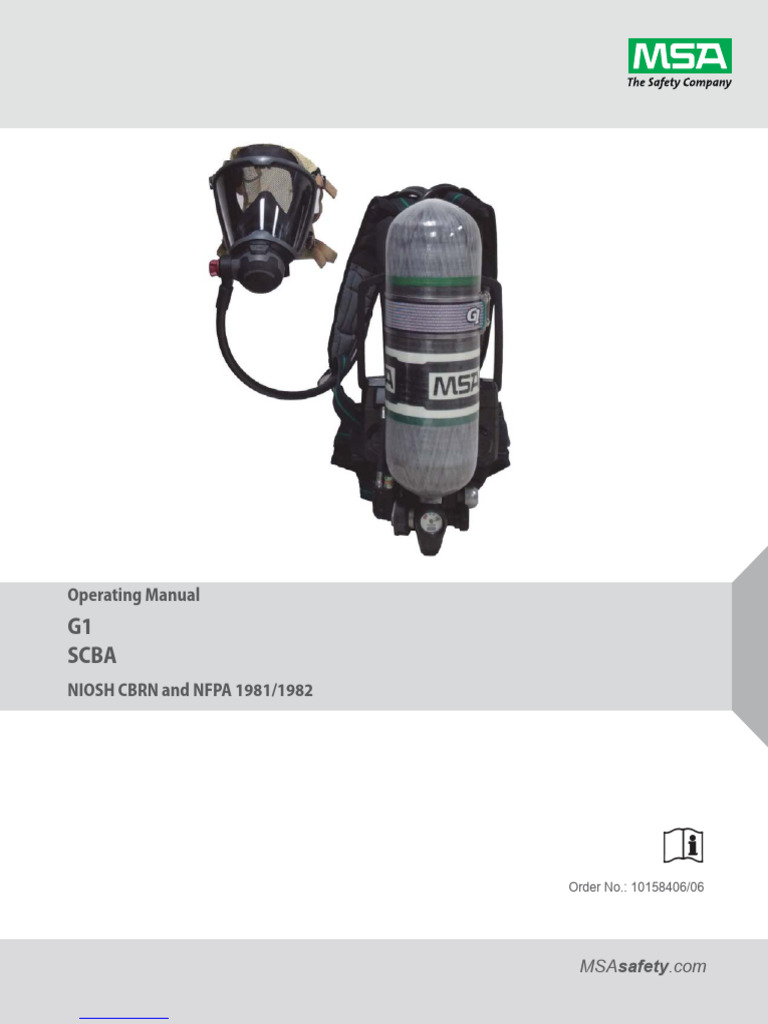 g1 Scba | PDF | Cbrn Defense | Chemical Warfare