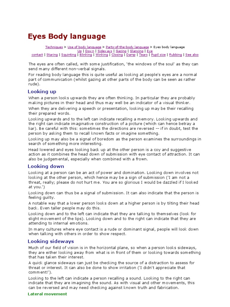 Body Language | PDF