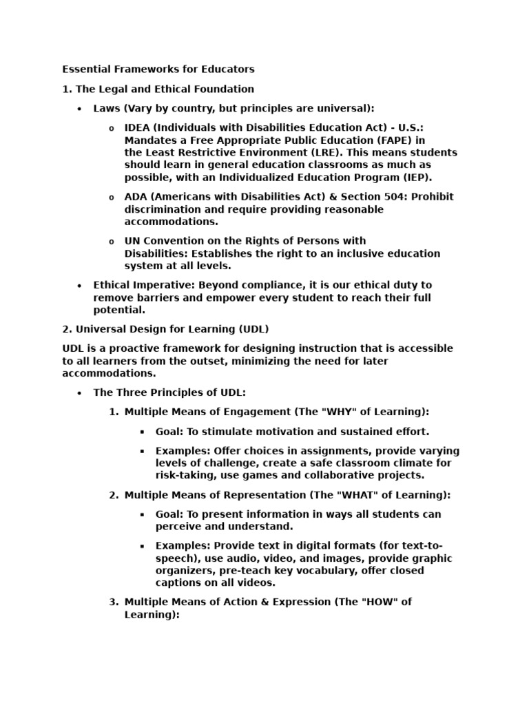 Educating A Student With A Disability (PWD Student) | PDF ...