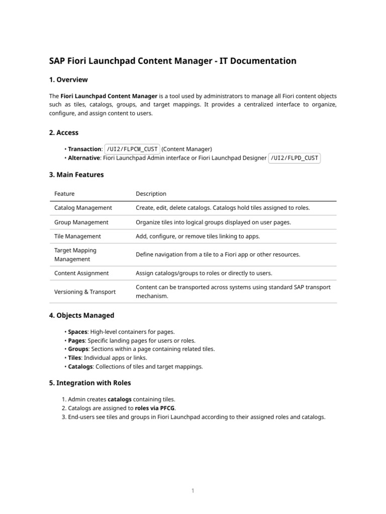 Fiori Launchpad Content Manager Guide | PDF | Computing | Software