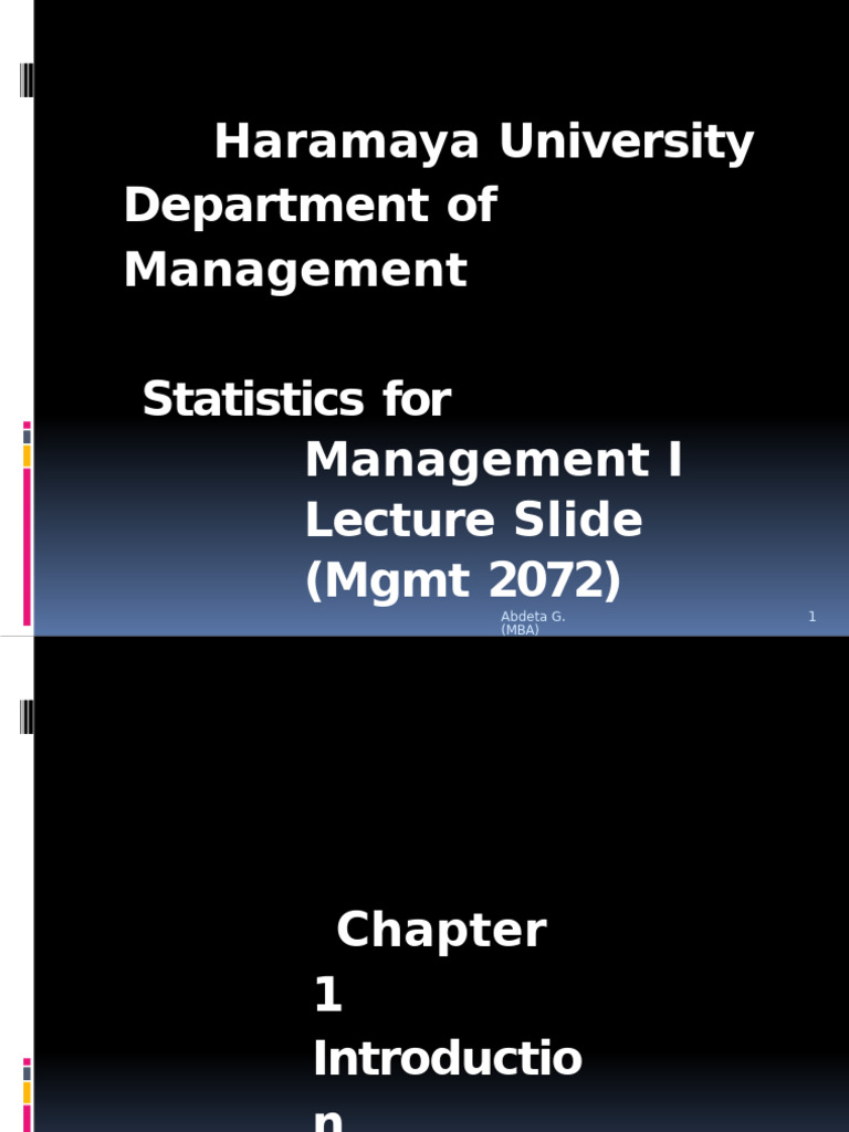Introduction to Management Statistics | PDF | Mean | Statistics