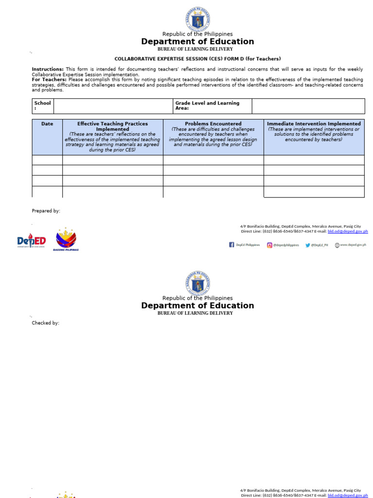 Teacher Reflection and Intervention Form | PDF