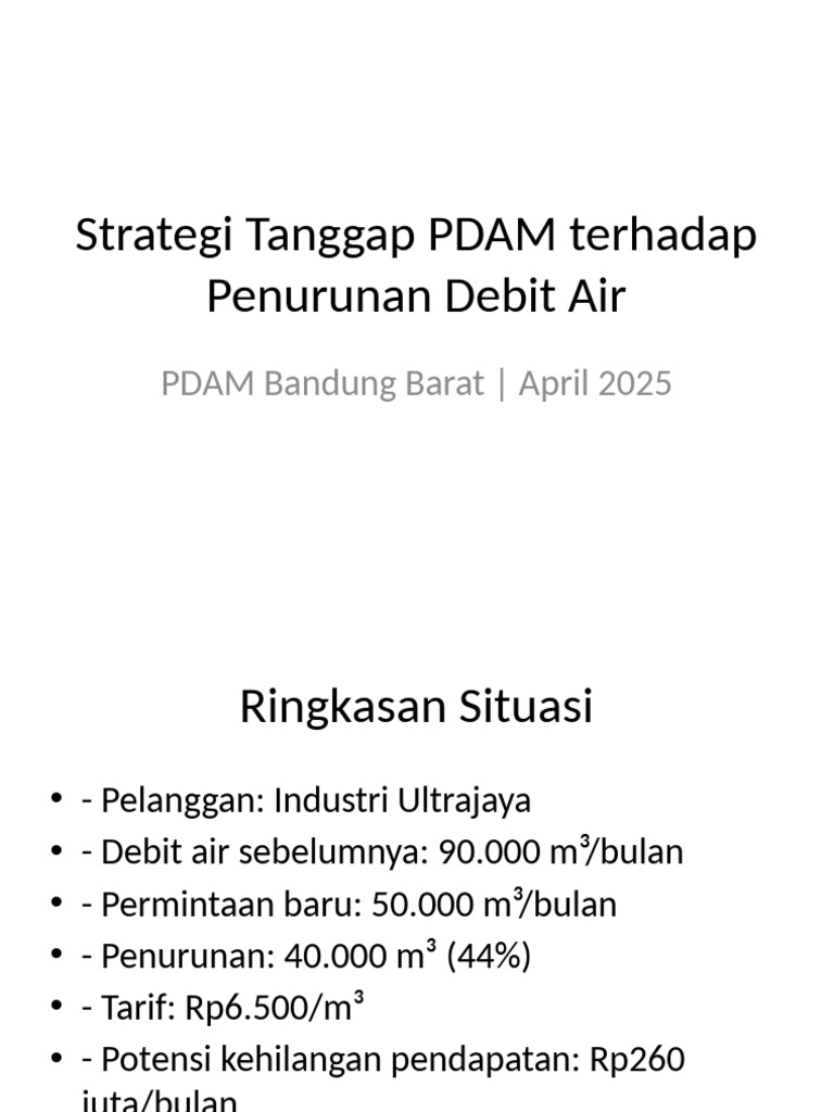Strategi Tanggap PDAM Ultrajaya Visual | PDF