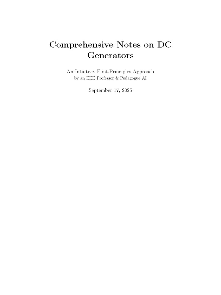 Understanding DC Generators Basics | PDF | Electromagnetic Induction ...