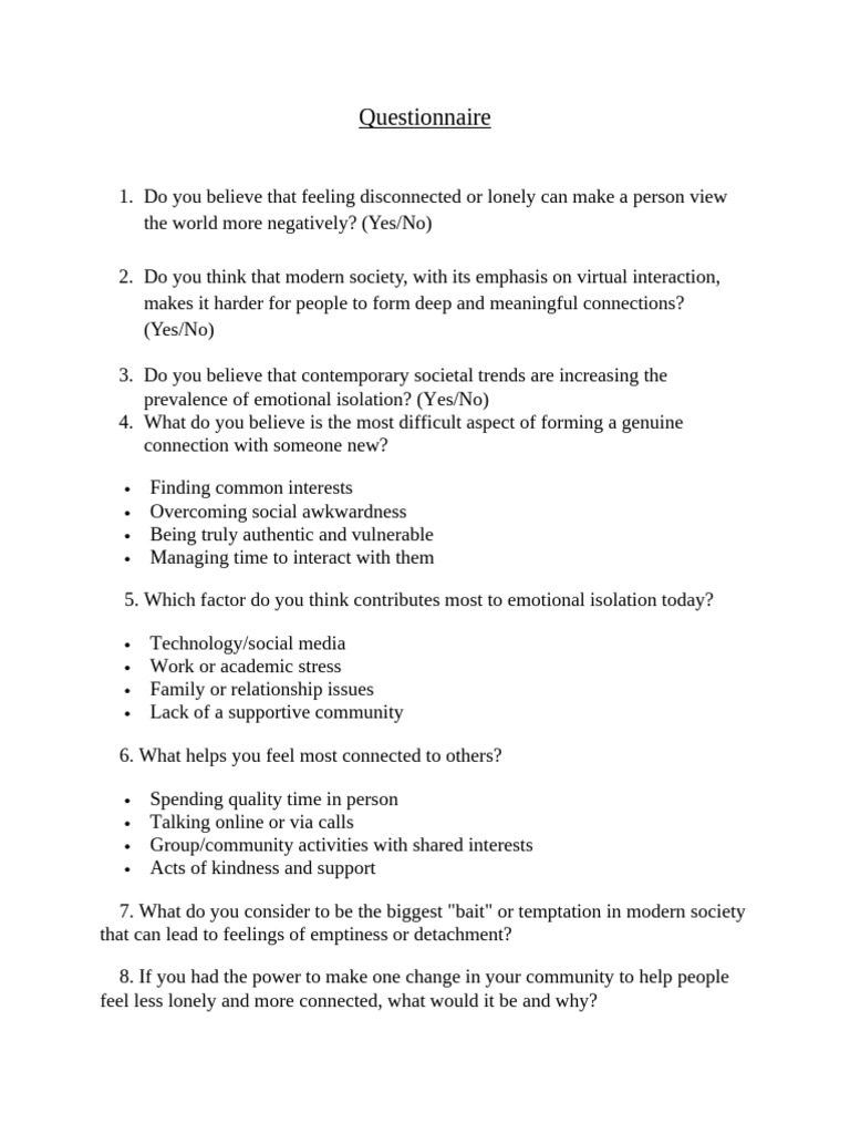 Exploring Emotional Isolation Factors | PDF