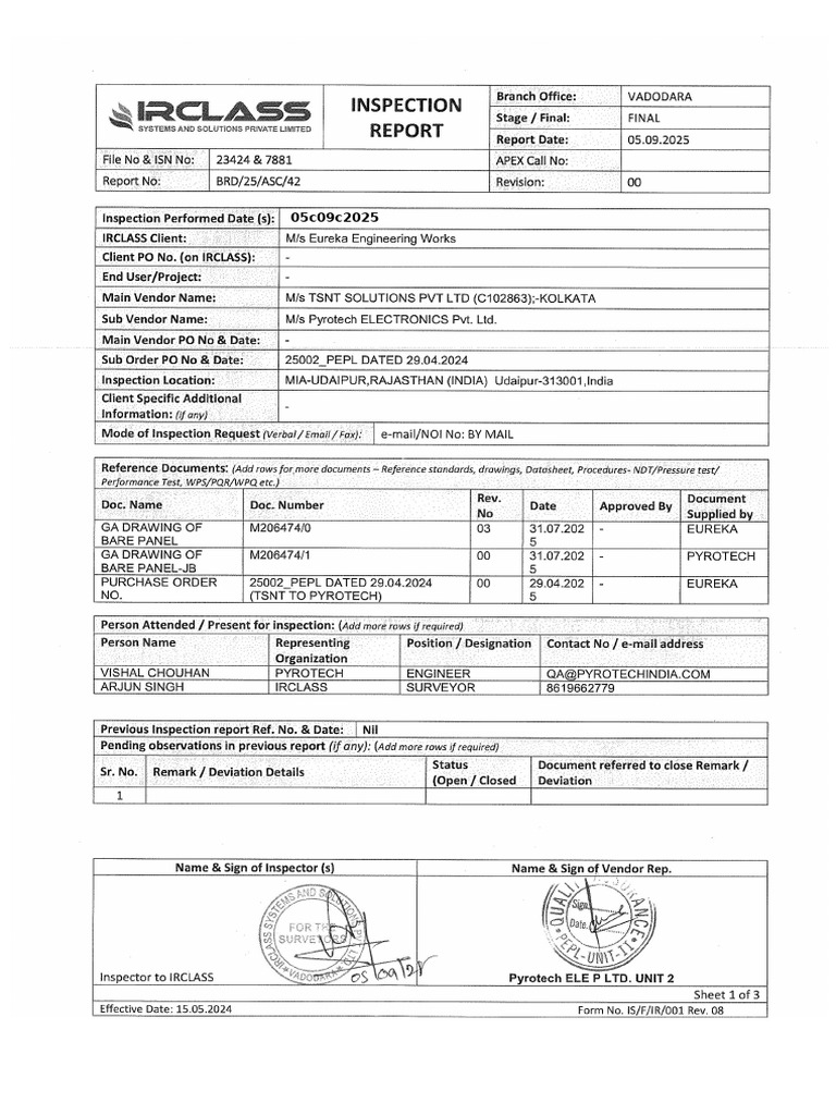 Irclass - Isspl - Ir - Format - Rev.08 - Eureka-Tsnt-Pyrotech Dated 05. ...