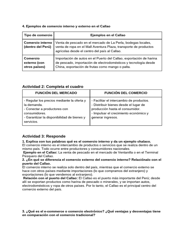Actividad 2: Completa El Cuadro | PDF | Comercio | El comercio ...