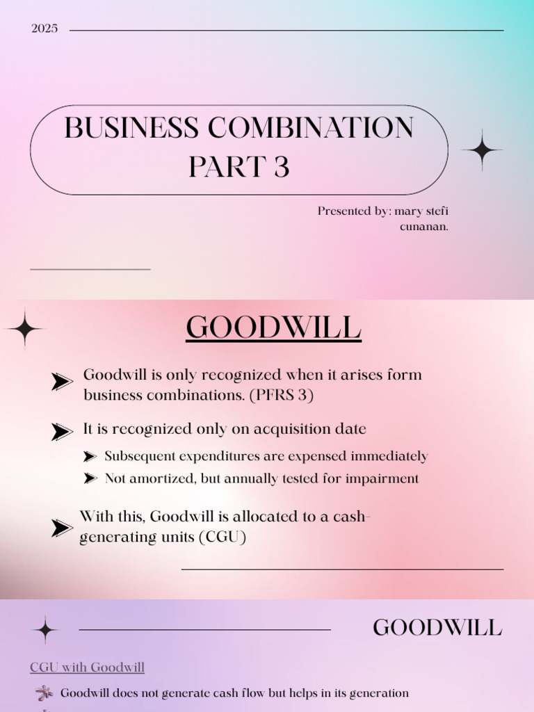Understanding Goodwill in Business Combinations | PDF | Goodwill ...