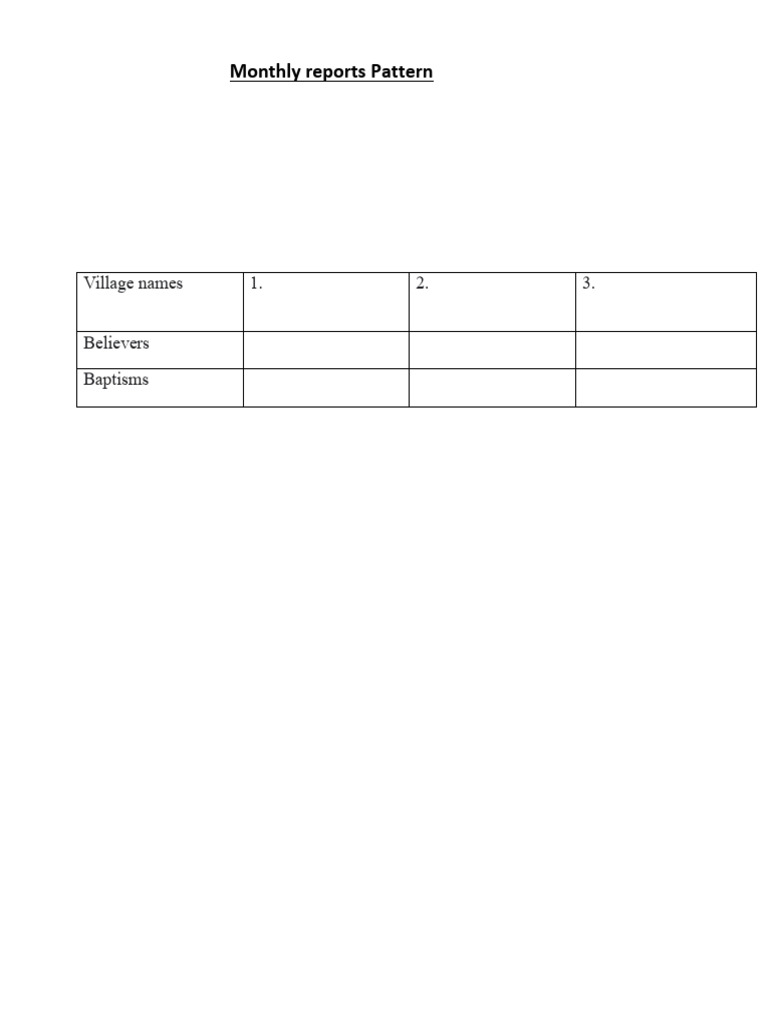 Monthly Reports Pattern2 | PDF