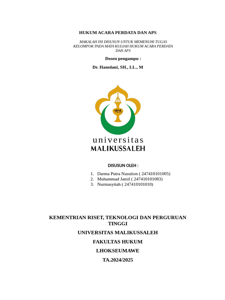 Hukum Acara Perdata di Indonesia | PDF