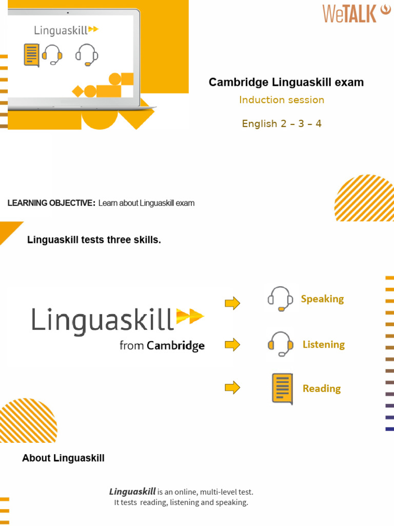 E2-E3-E4 Linguaskill Induction Session | PDF | Standardized Tests ...