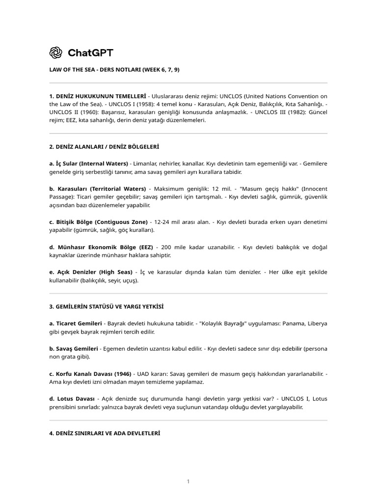 Week-9 Law of Sea Notes | PDF