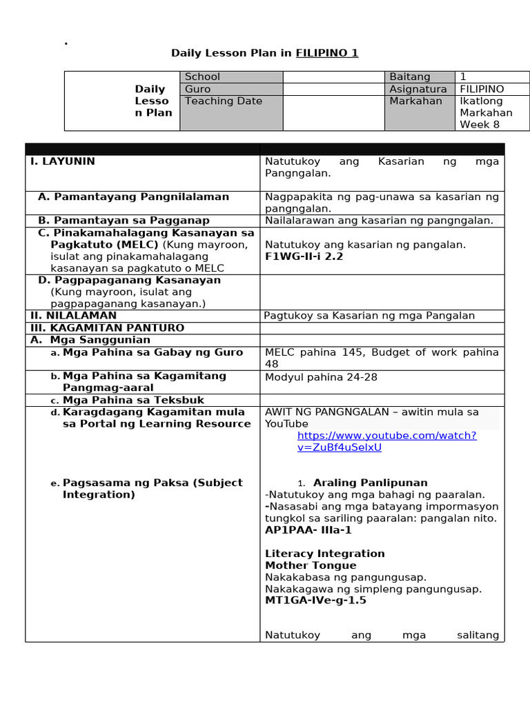 Daily Lesson Plan - AP WEEK 1 Q4 | PDF