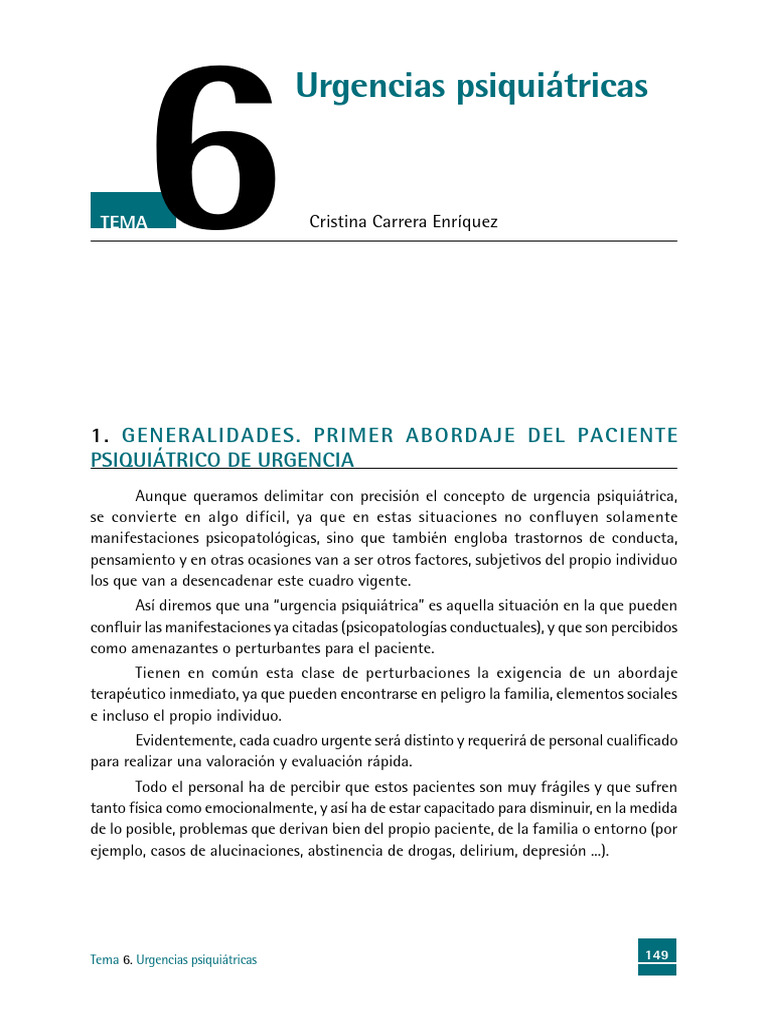 Urgencias Psiquiátricas: Evaluación y Abordaje | PDF | Suicidio ...
