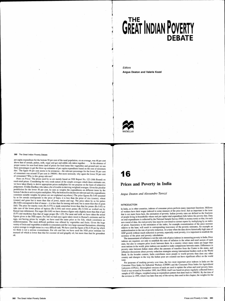 Deaton Prices and Poverty in India | PDF