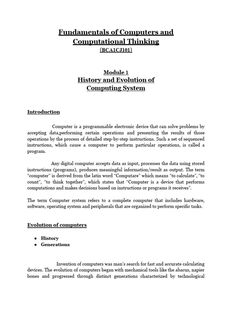 History of Computing Systems Explained | PDF | Random Access Memory ...