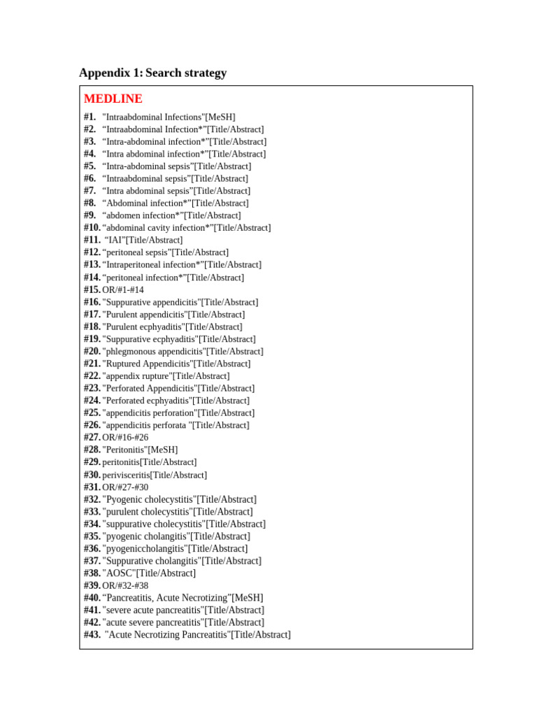 PICO14 Supplementary Files of APPENDIX 1 | PDF | Peritoneum | Large ...