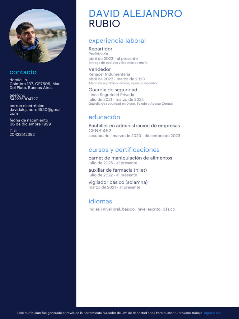 CV Rubio David Alejandro | PDF