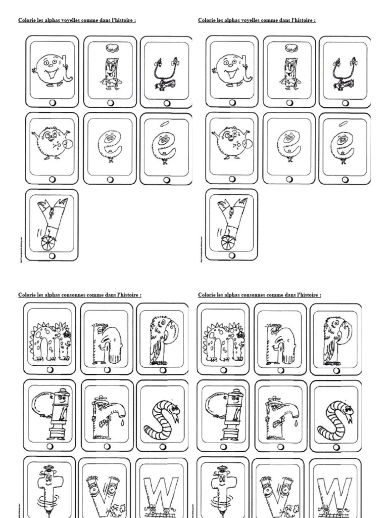 Coloriage des Alphas à Imprimer | PDF