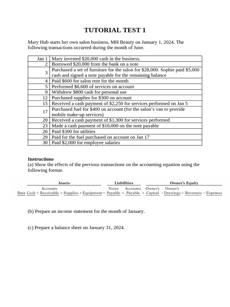 Tutorial Test 1 | PDF