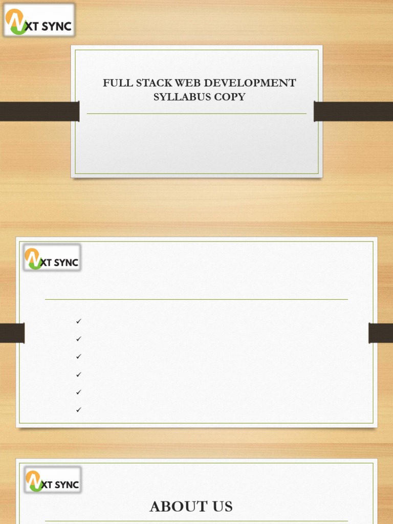 Full Stack Web Development Syllabus | PDF | Web Development | Java Script