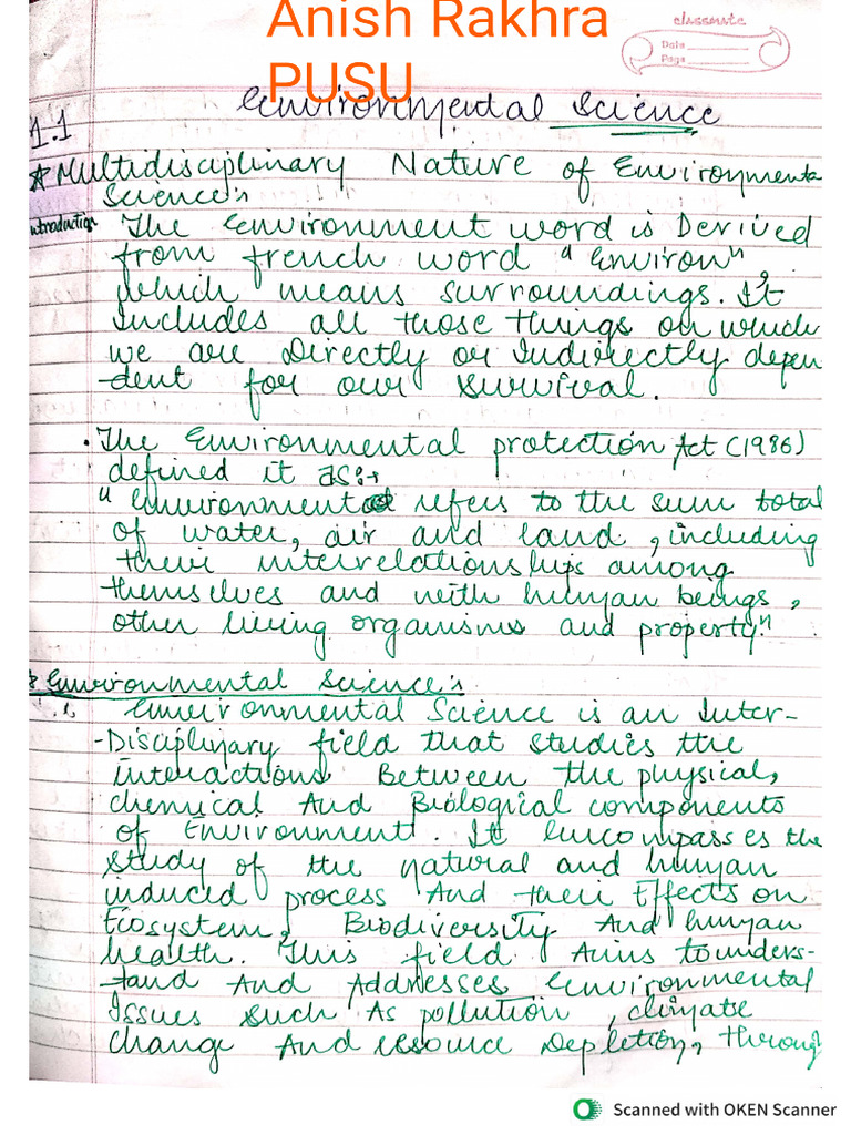 Environment (Anish Rakhra) (PUSU) | PDF