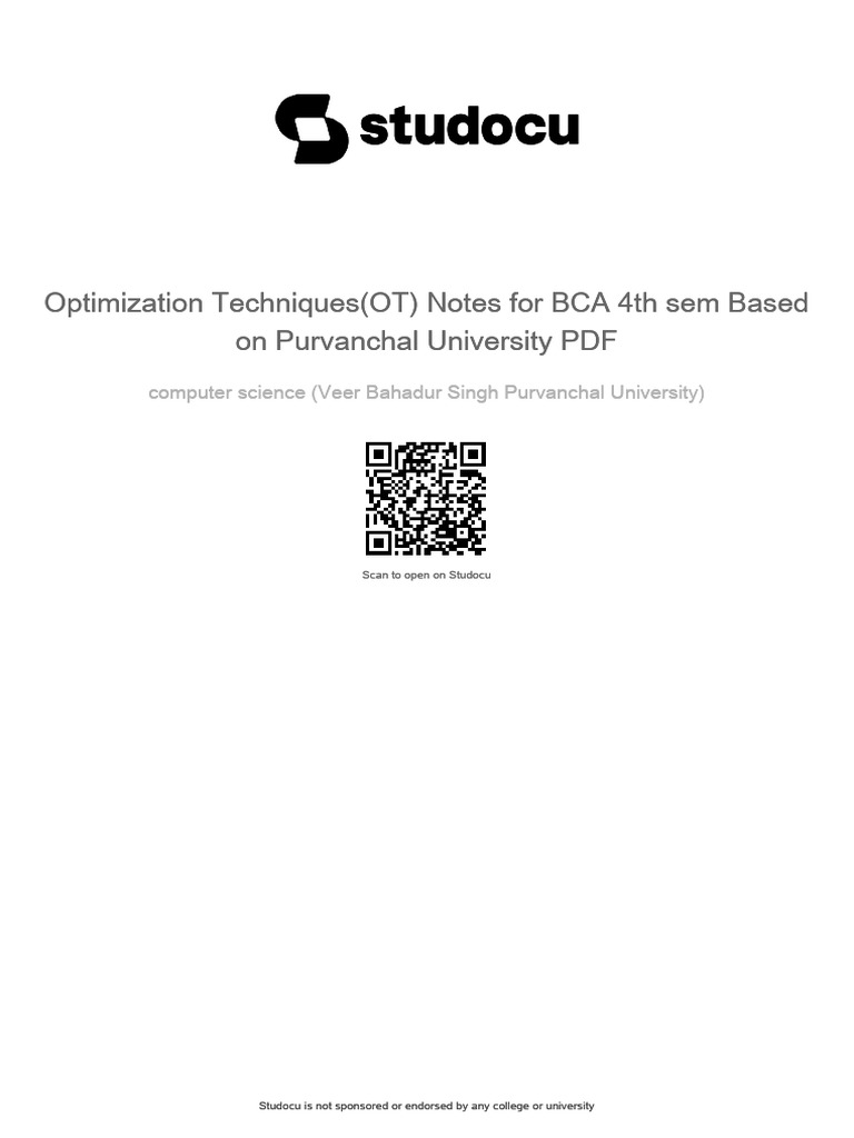 BCA 4th Sem Optimization Techniques Notes | PDF | Dynamic Programming ...
