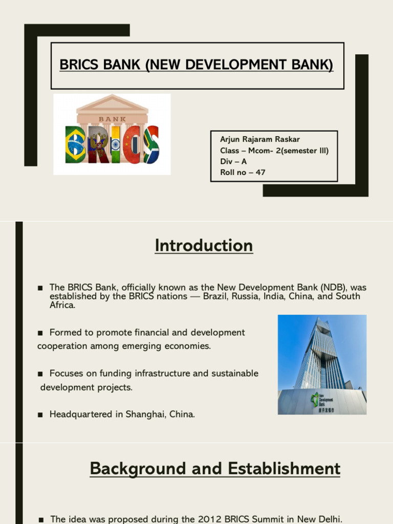 Overview of BRICS Bank Operations | PDF | Economies | International ...