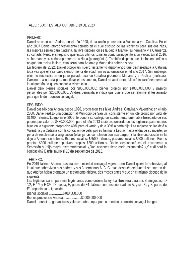 Taller Suc Testada Octubre 19 de 2023 | PDF