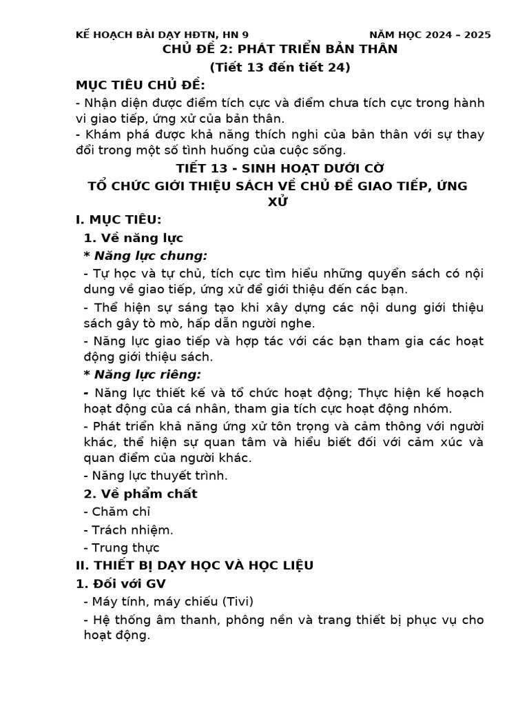 Chu de 2 Phat Trien Ban Than | PDF